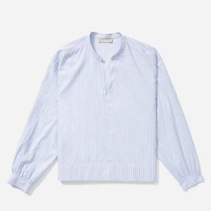 Everlane Silky Cotton Split-Neck Blouse